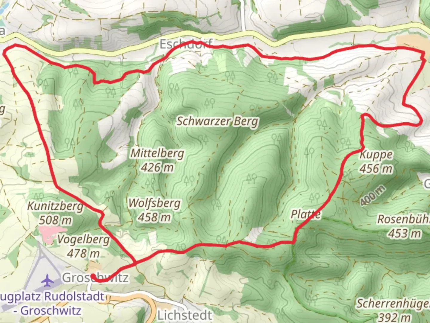 An image depicting the trail Rundwanderweg 4 and its surrounding area.