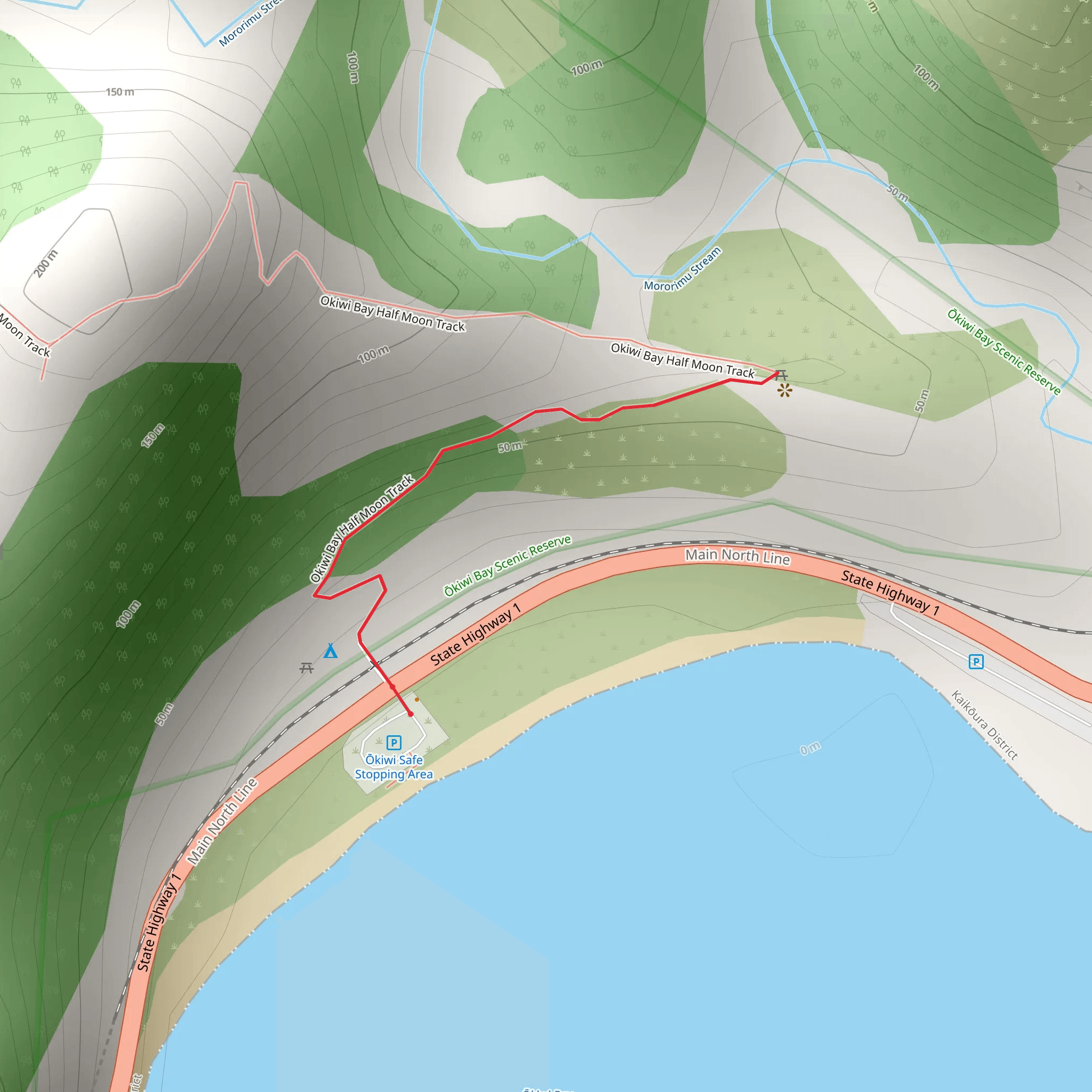 Okiwi Bay Lookout Walk mobile static map