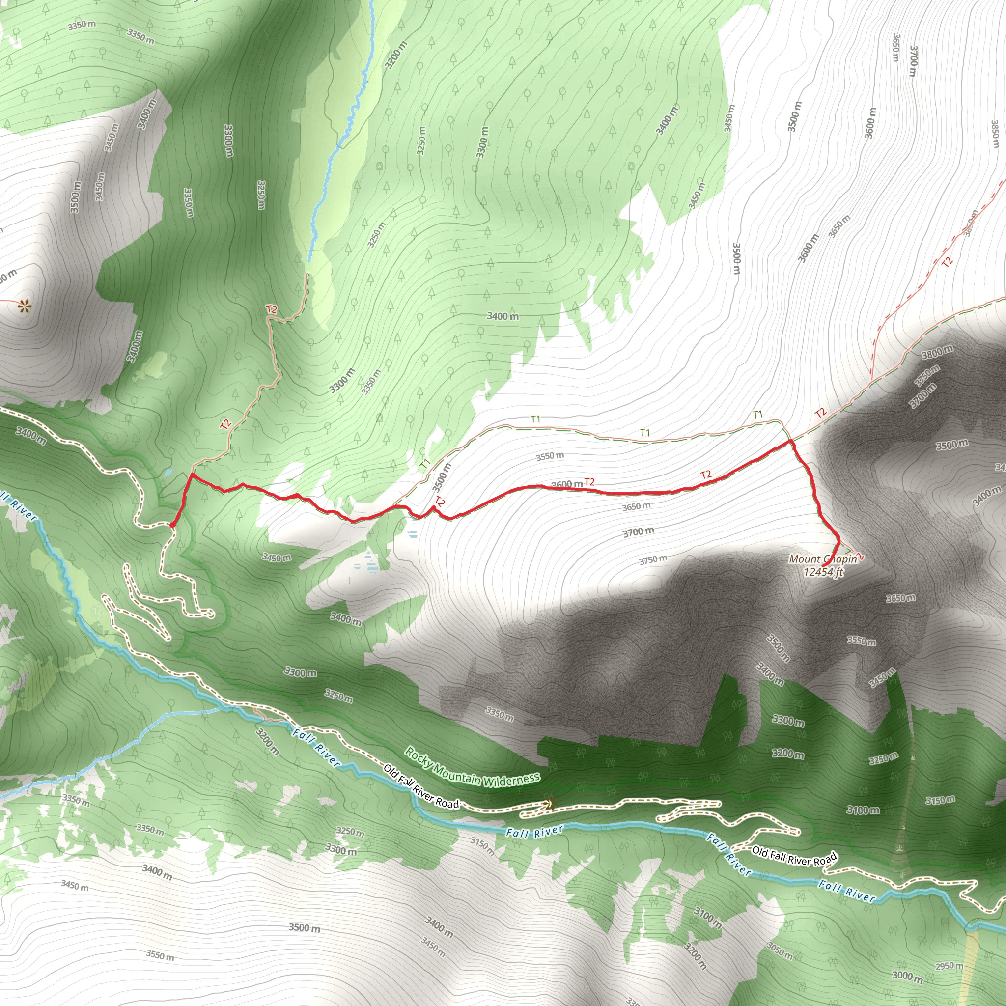 Mount Chapin via Chapin Pass Trail mobile static map