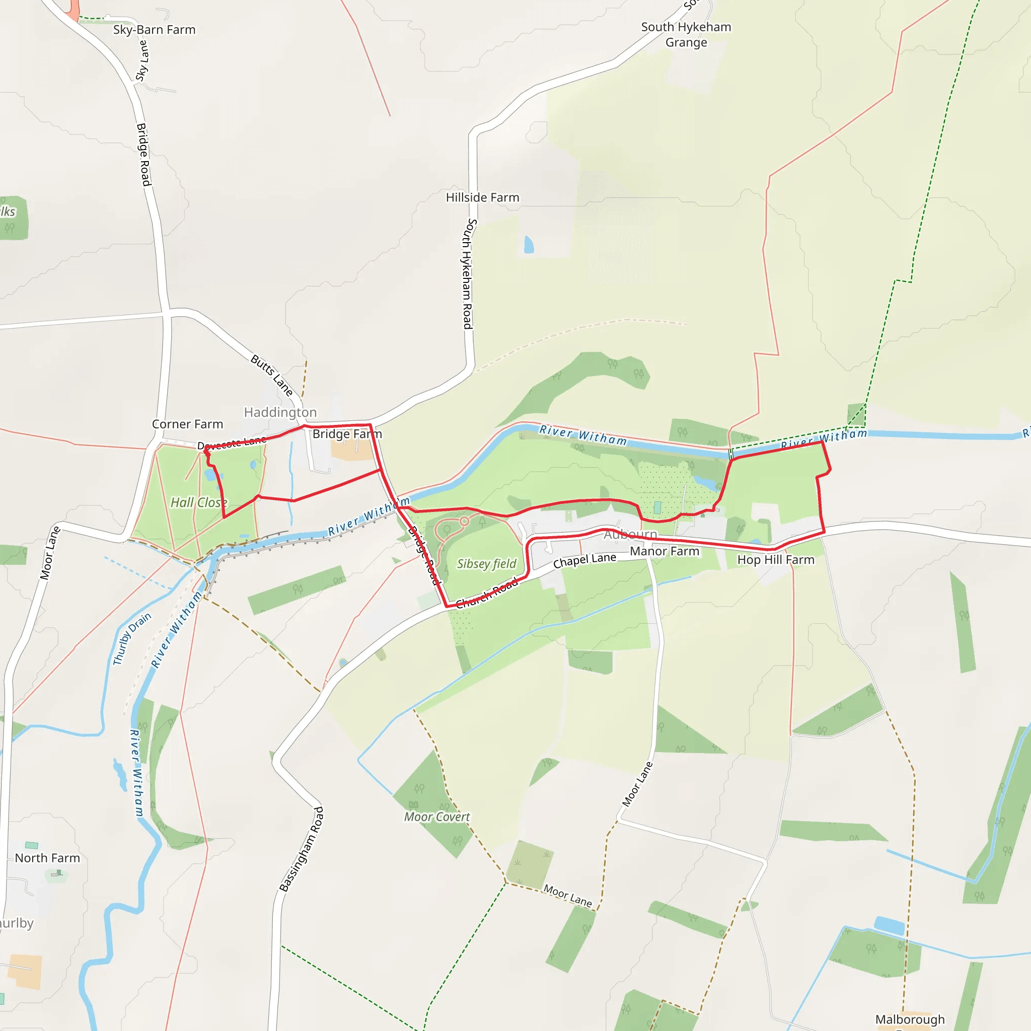 Sibsey Wood and Aubourn Loop mobile static map