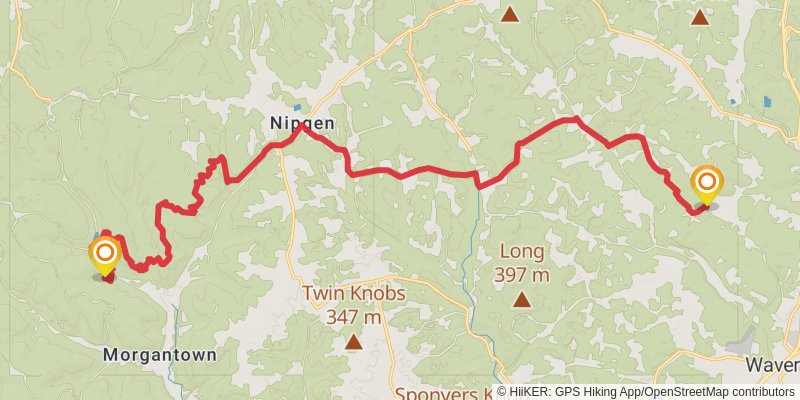 American Discovery Trail - East stage 37 Map