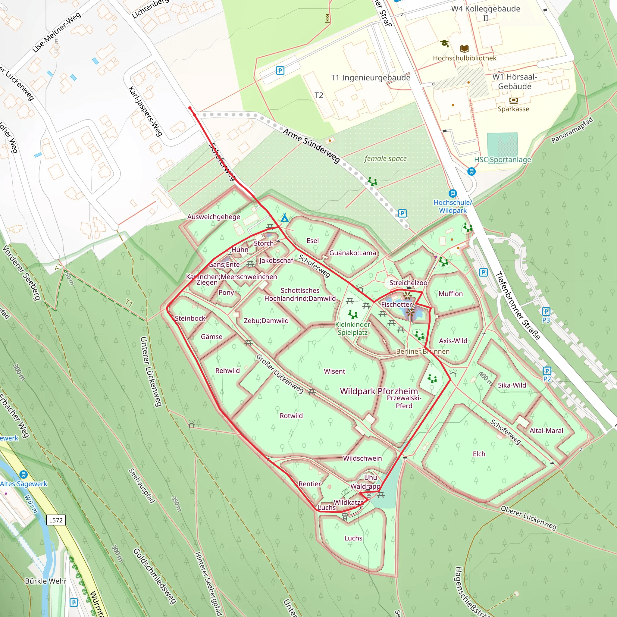 Waldklettergarten and Todtenwiesle Seeburg Loop mobile static map