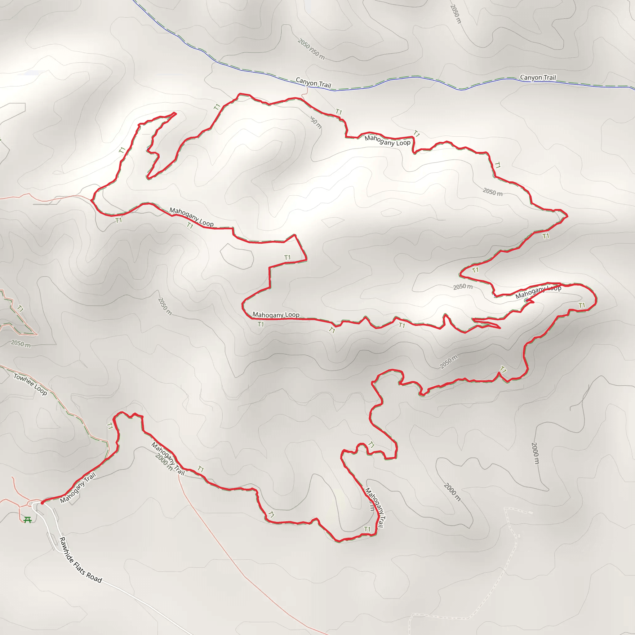 Mahogany Loop Trail mobile static map