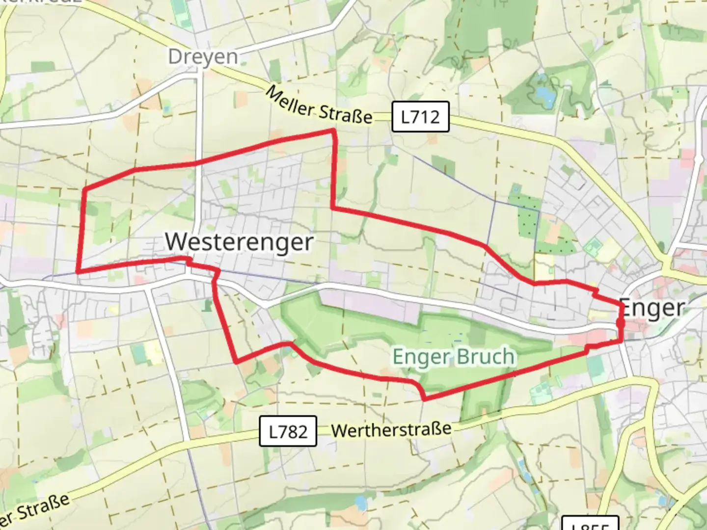 An image depicting the trail Enger Rundweg and its surrounding area.