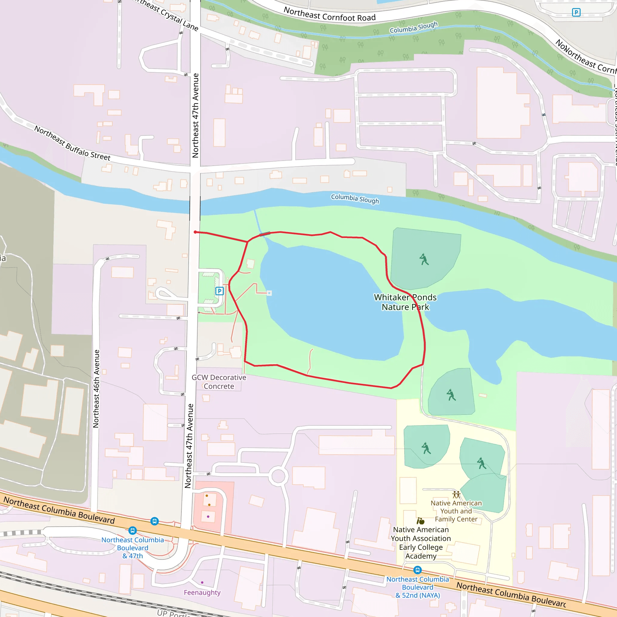Whitaker Ponds Nature Park Loop mobile static map