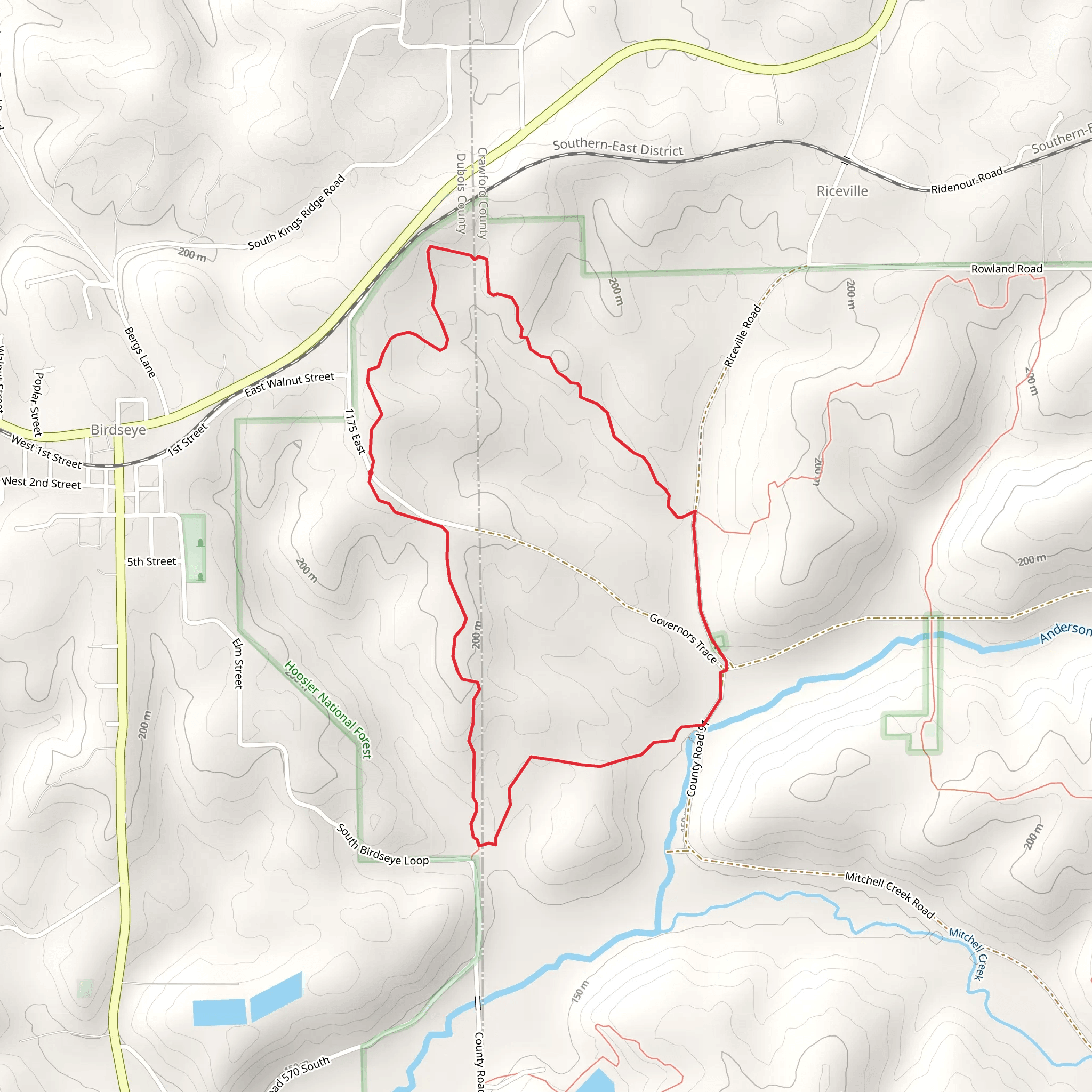 Birdseye Trail mobile static map