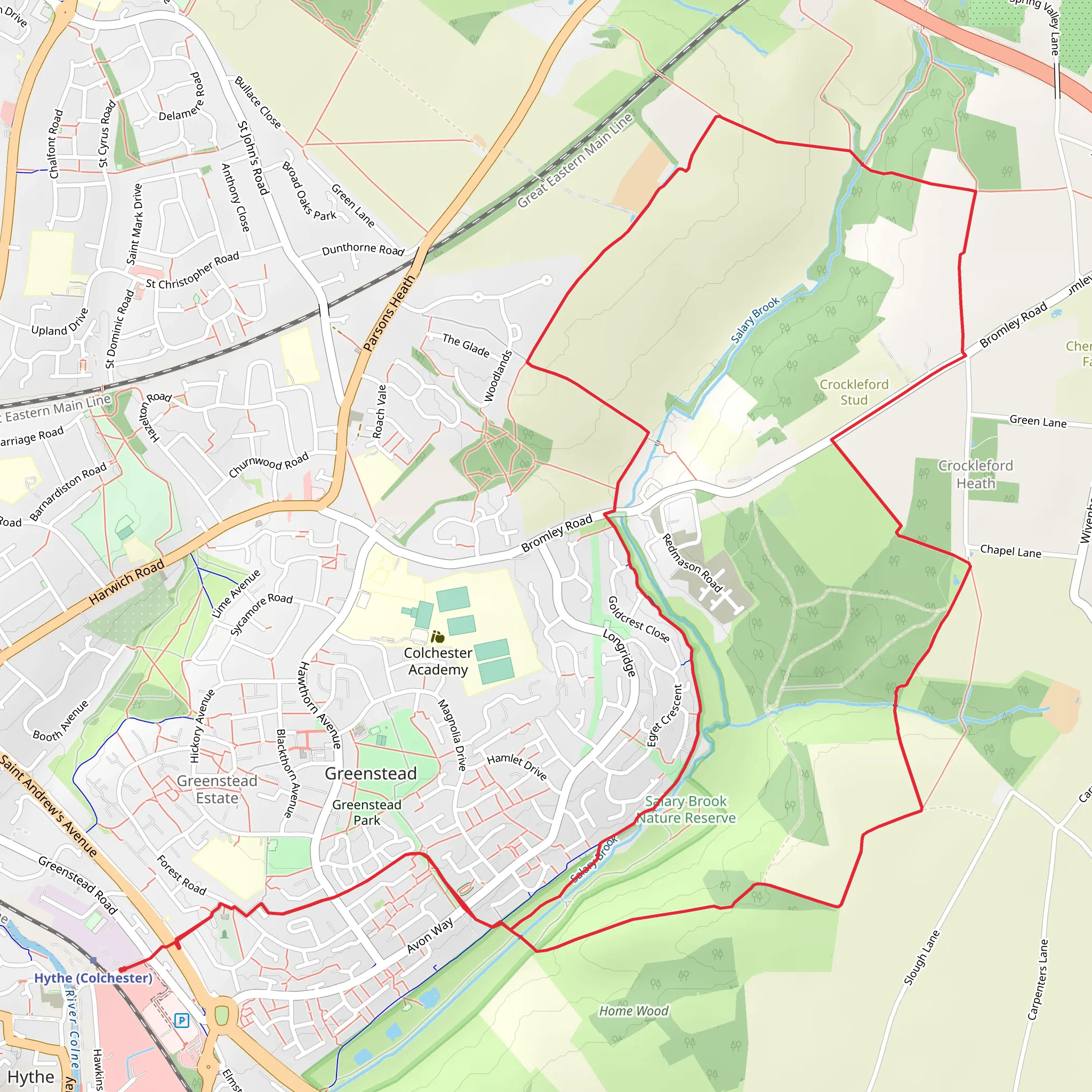 Salary Brook Nature Reserve Loop - Hythe mobile static map