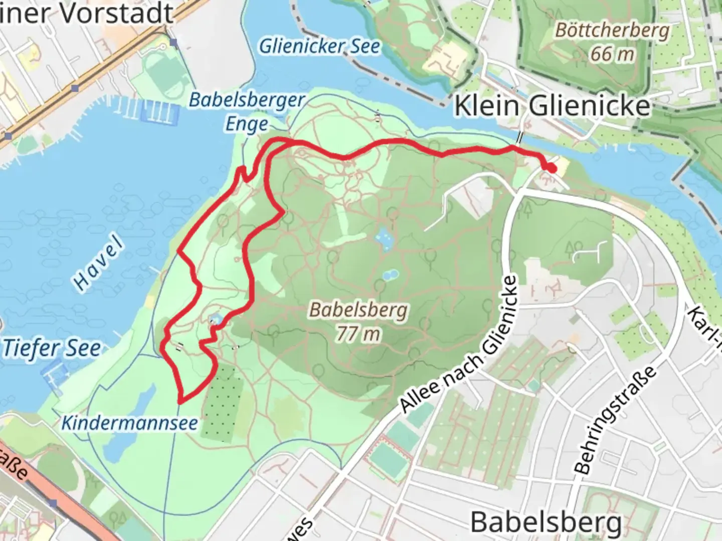 An image depicting the trail Generalseichen via Oekonomieweg and its surrounding area.