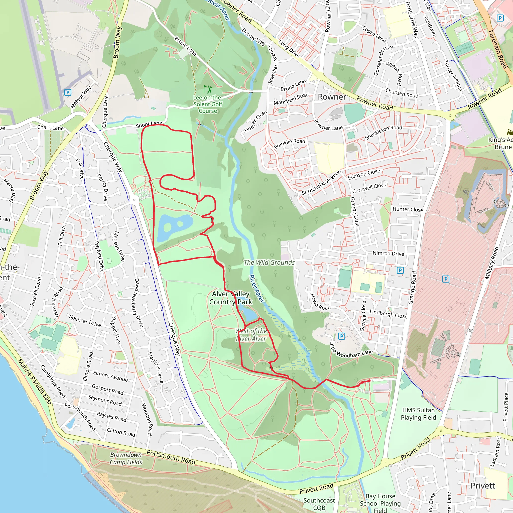 Alver Valley Country Park and West of the River Alver Nature Reserve mobile static map