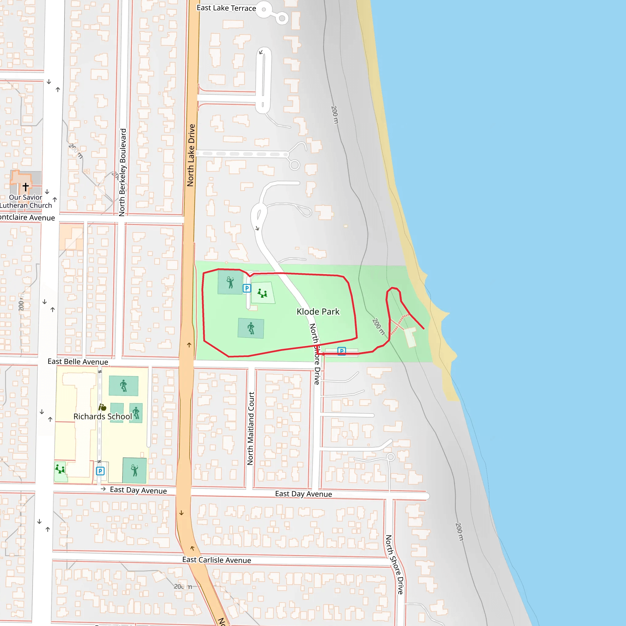 Klode Park Loop mobile static map