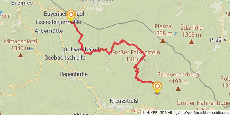Goldsteig stage 16 Map