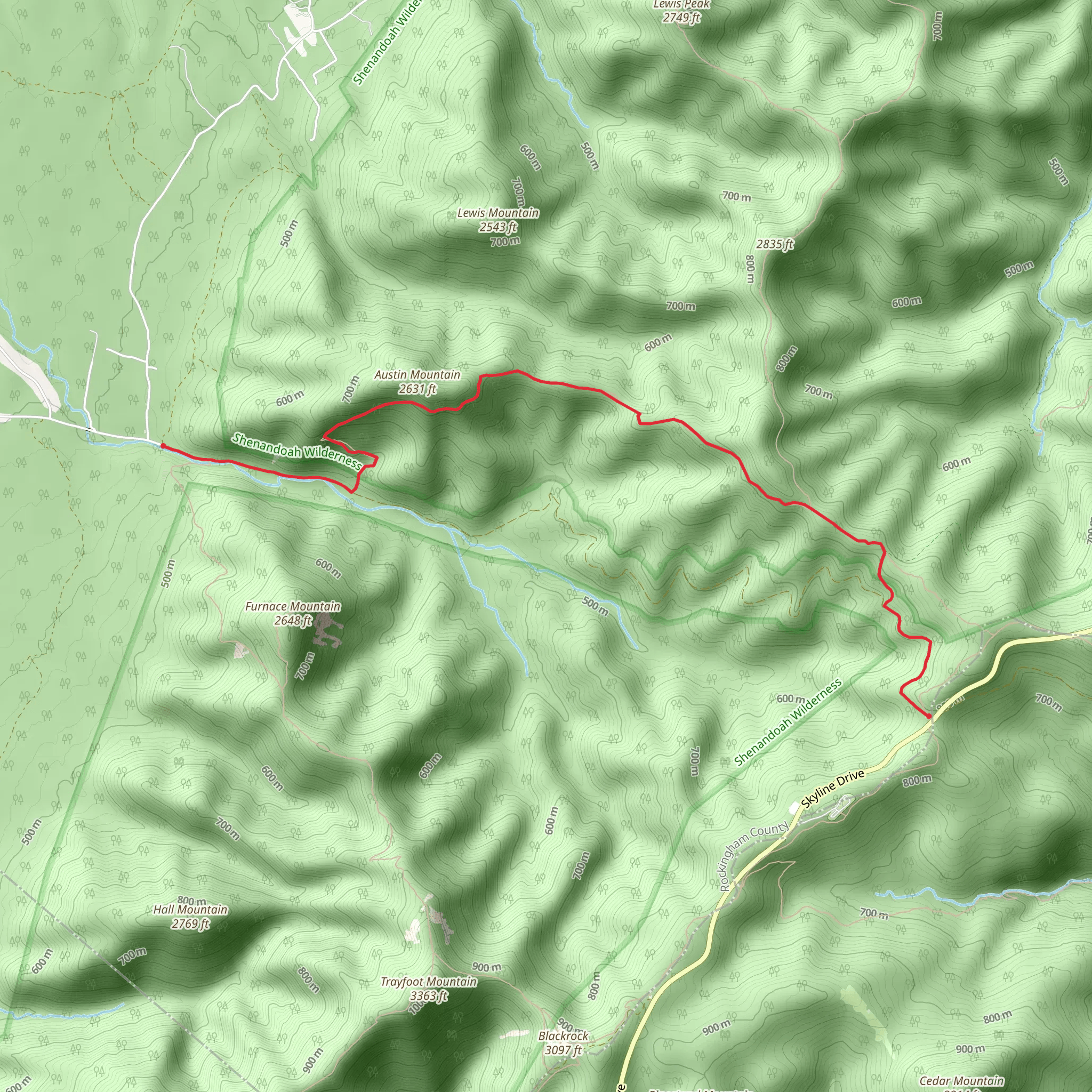 Austin Mountain and Rockytop Trail mobile static map