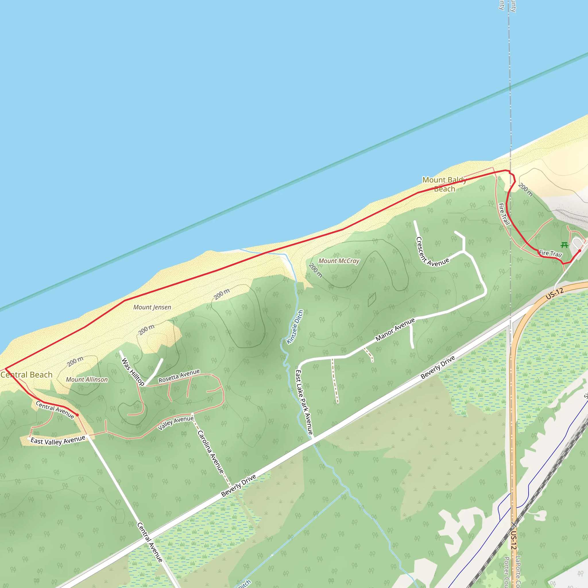 Fire Trail and Central Avenue mobile static map