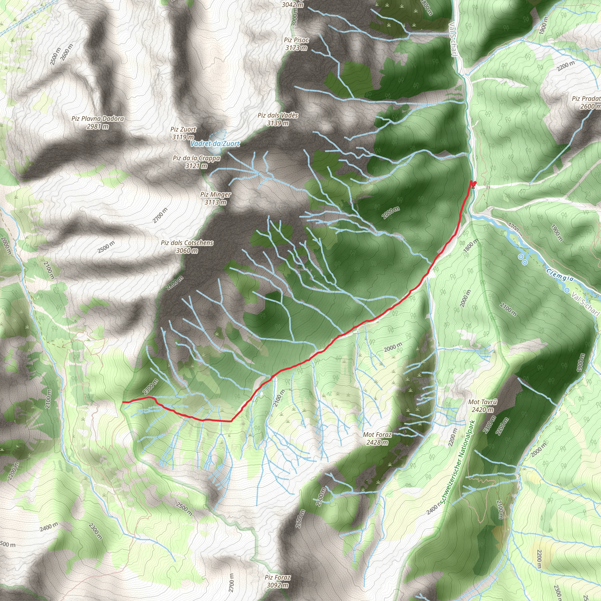 Val Mingèr from Pradatsch mobile static map