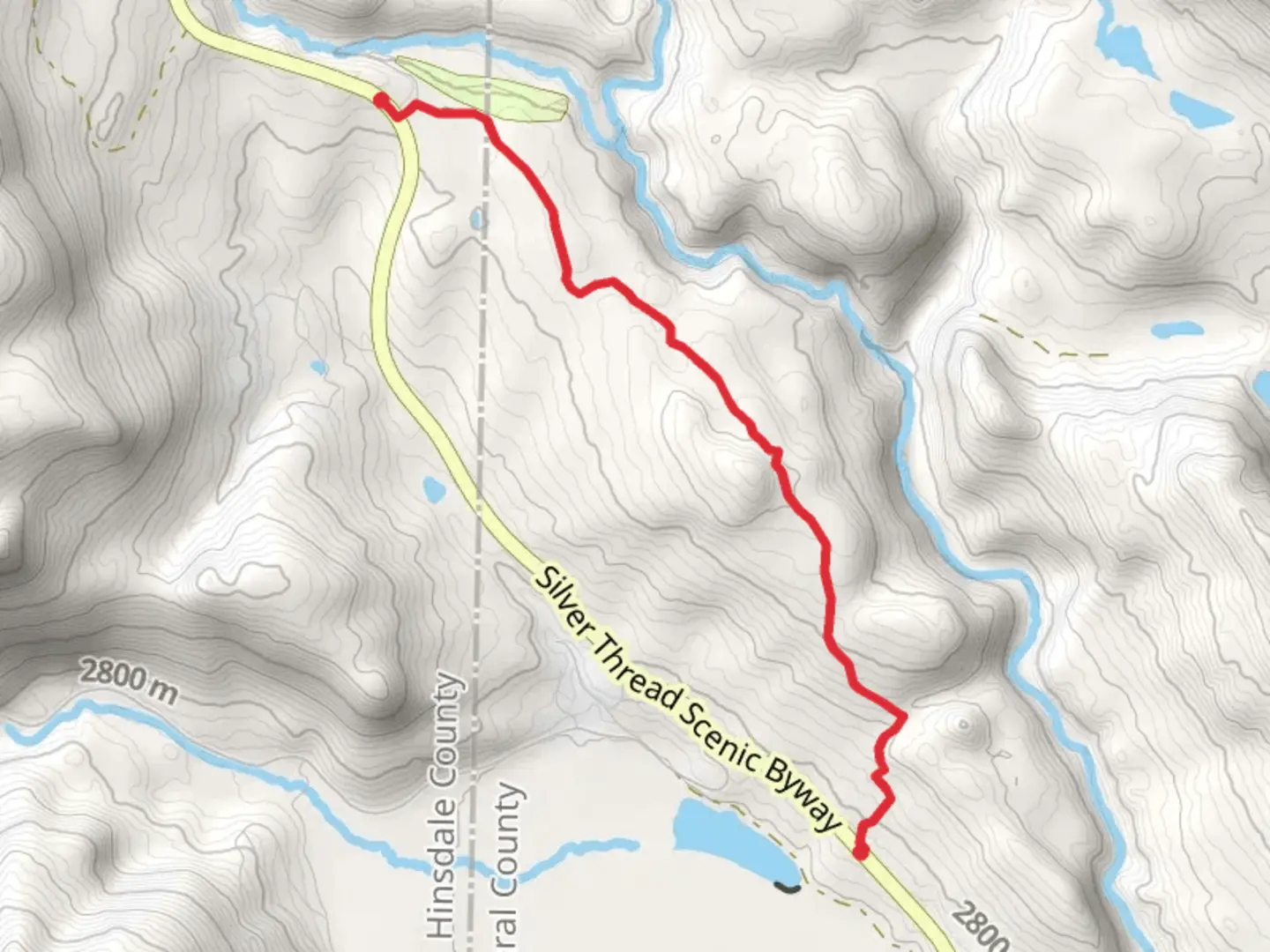 An image depicting the trail Silver Thread Scenic Byway Point to Point and its surrounding area.