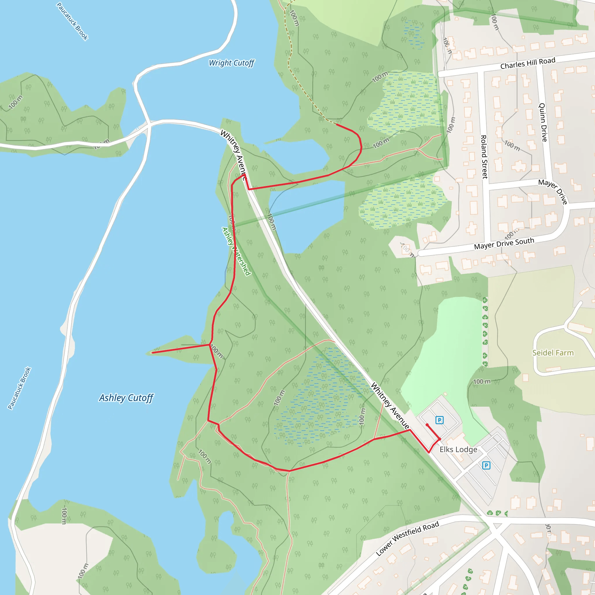 Ashley Cutoff and Wright Cutoff mobile static map