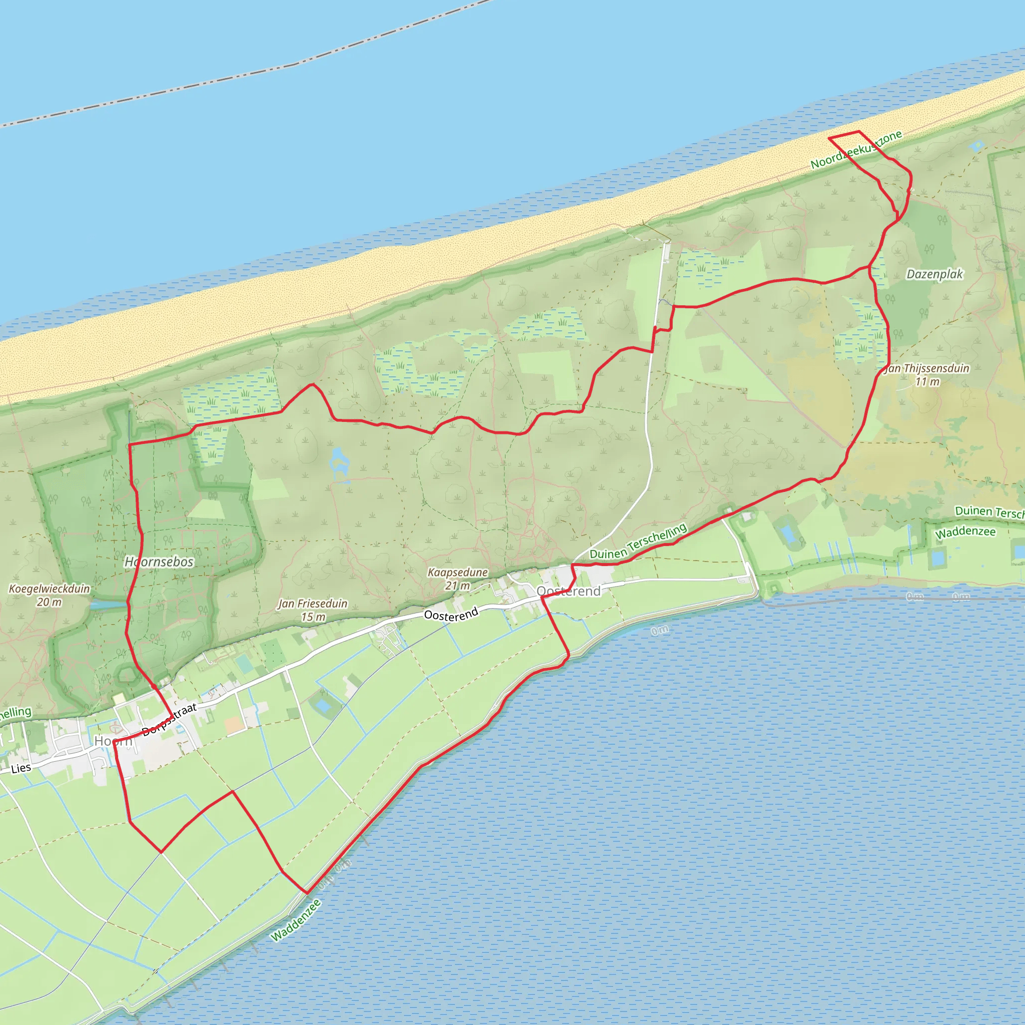 Hoornsebos, Bunkerdune and Tordunen Loop mobile static map