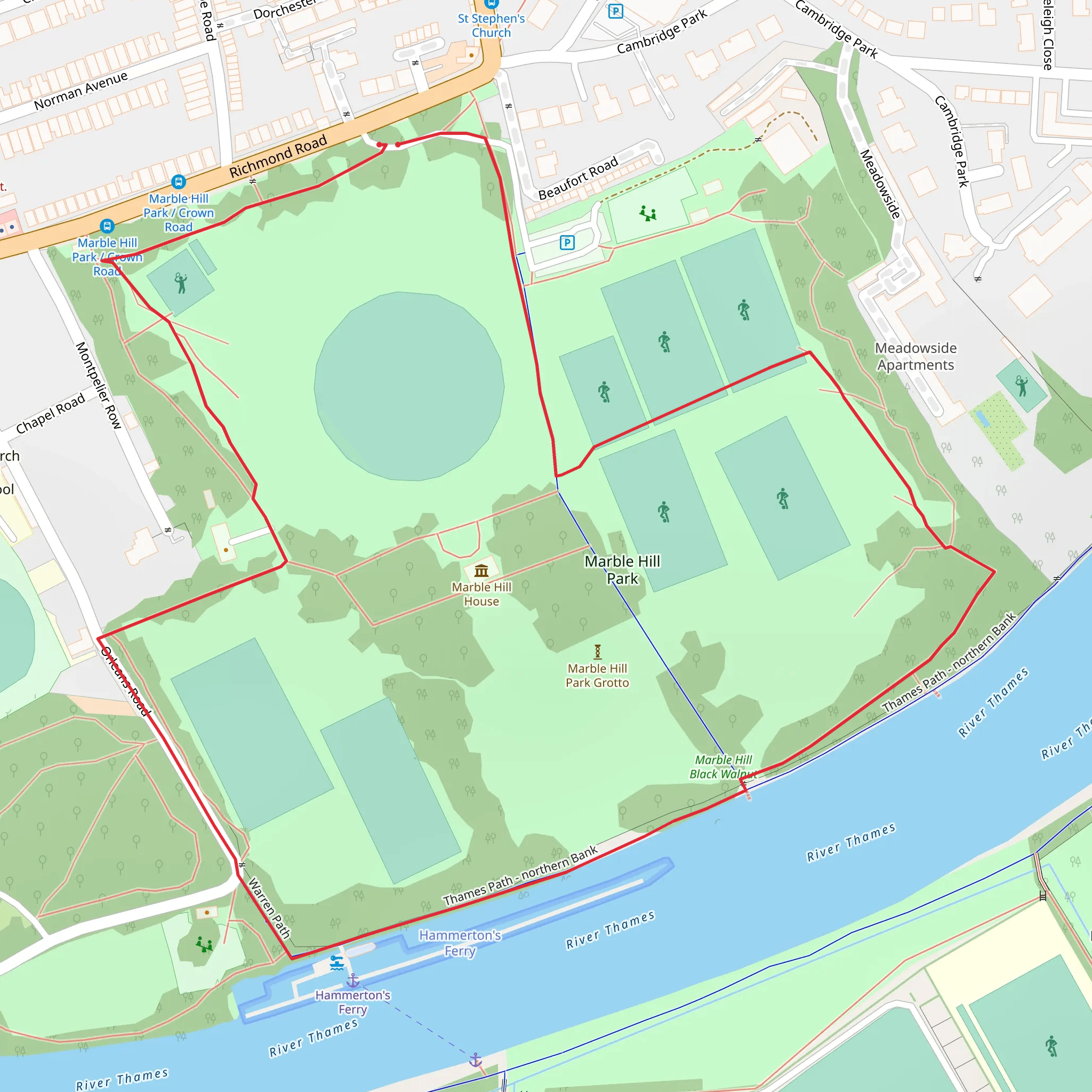 Marble Hill Park mobile static map