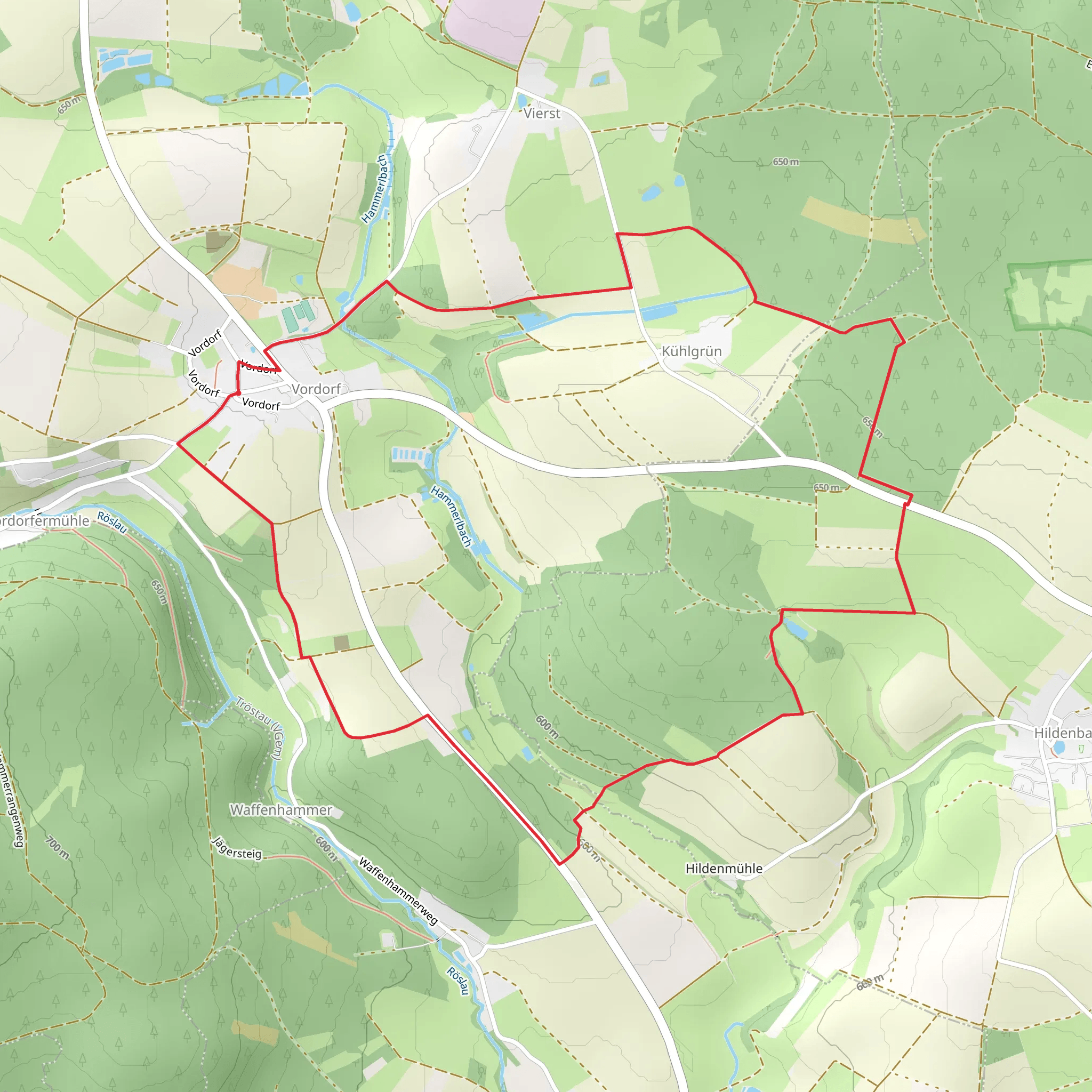 Vordorf Runderweg mobile static map