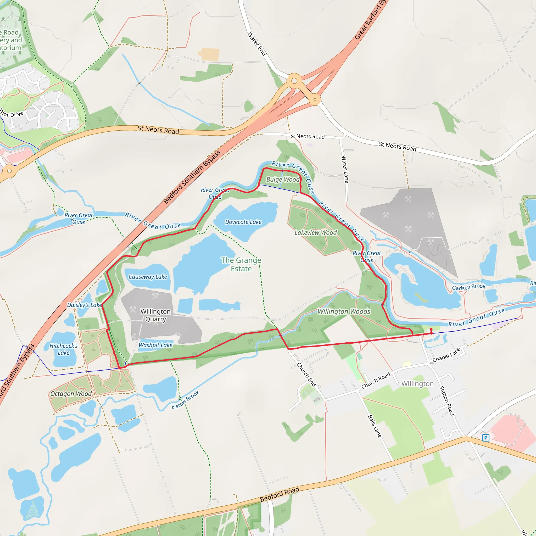 Wellington Woods, Bulge Wood and Lakeview Wood Loop mobile static map