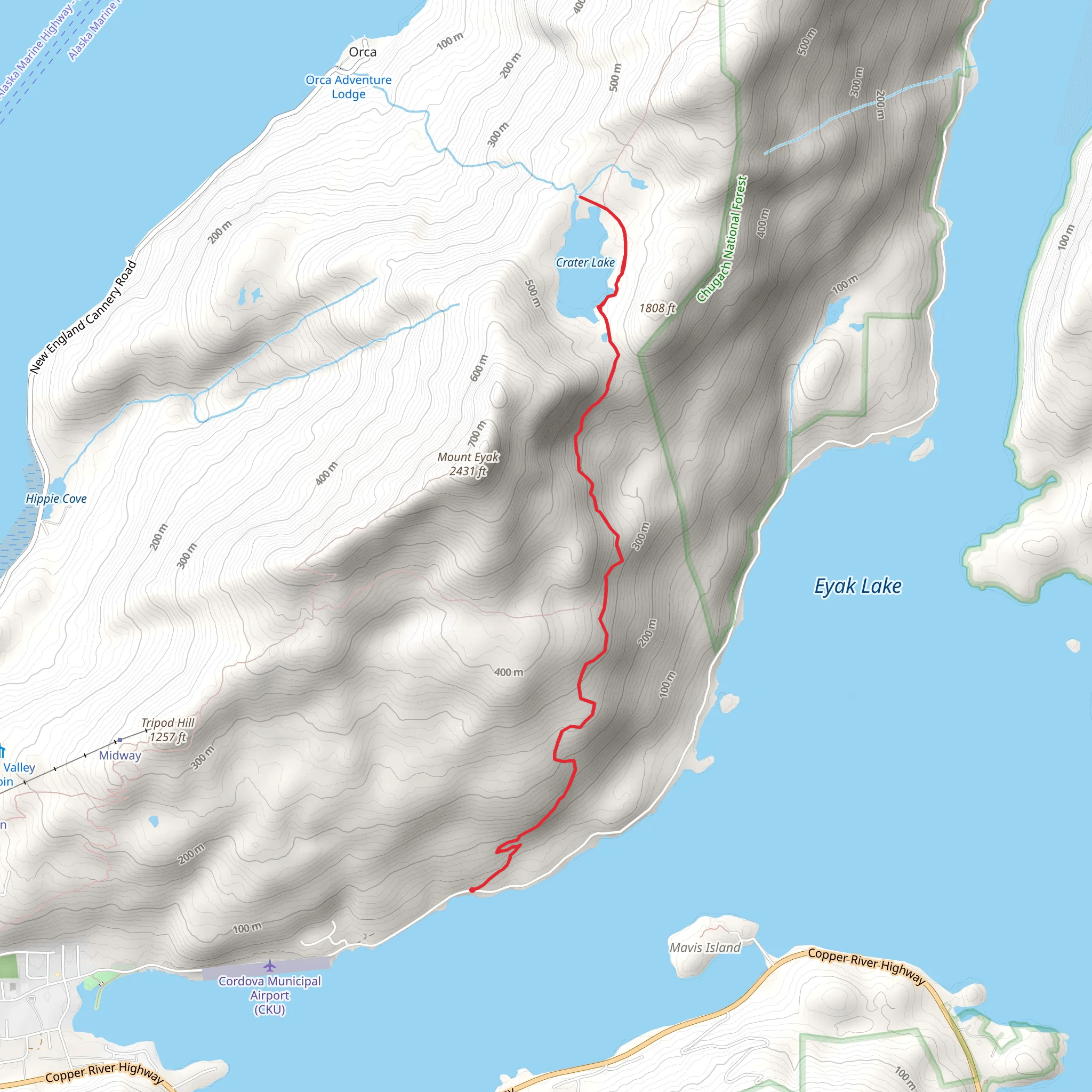Crater Lake Trail mobile static map