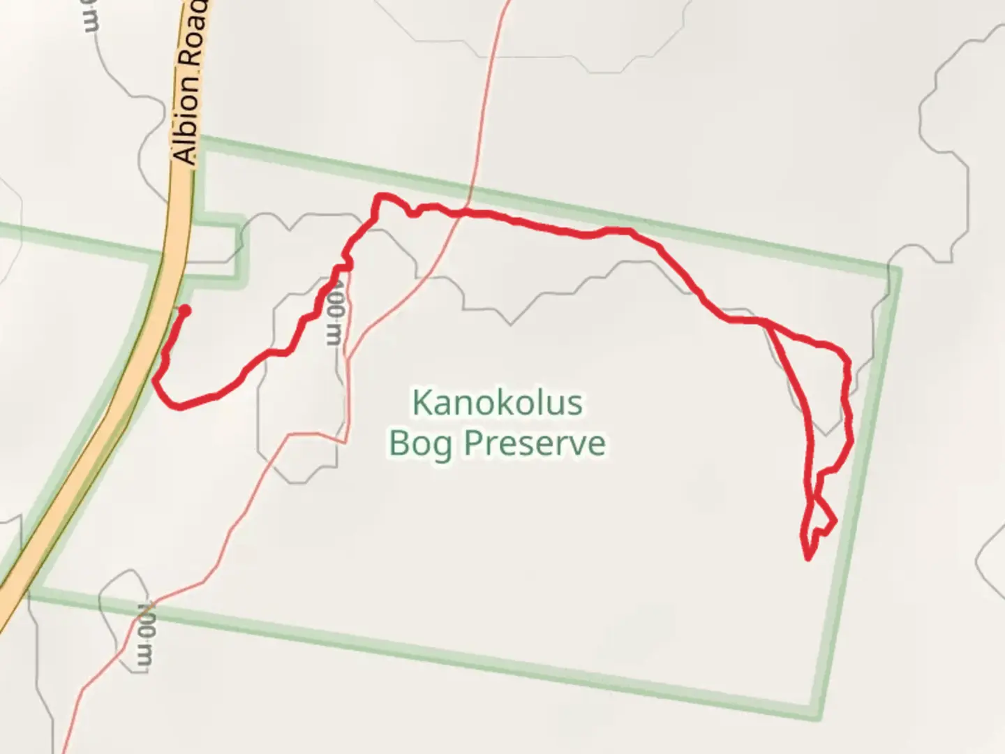 An image depicting the trail Albion Road - East and its surrounding area.