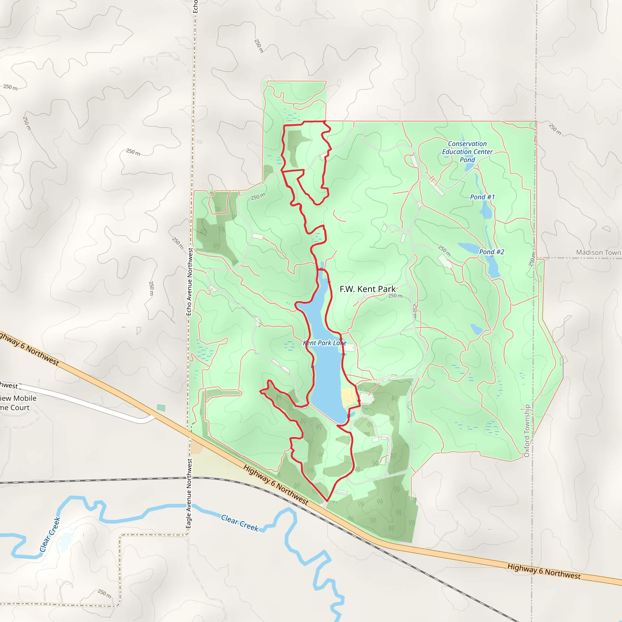 Kent Park Lake Loop mobile static map