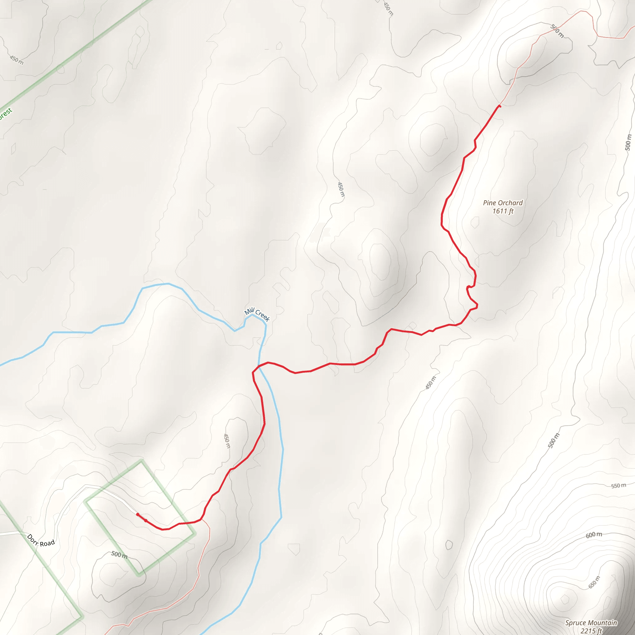 Pine Orchard Trail mobile static map