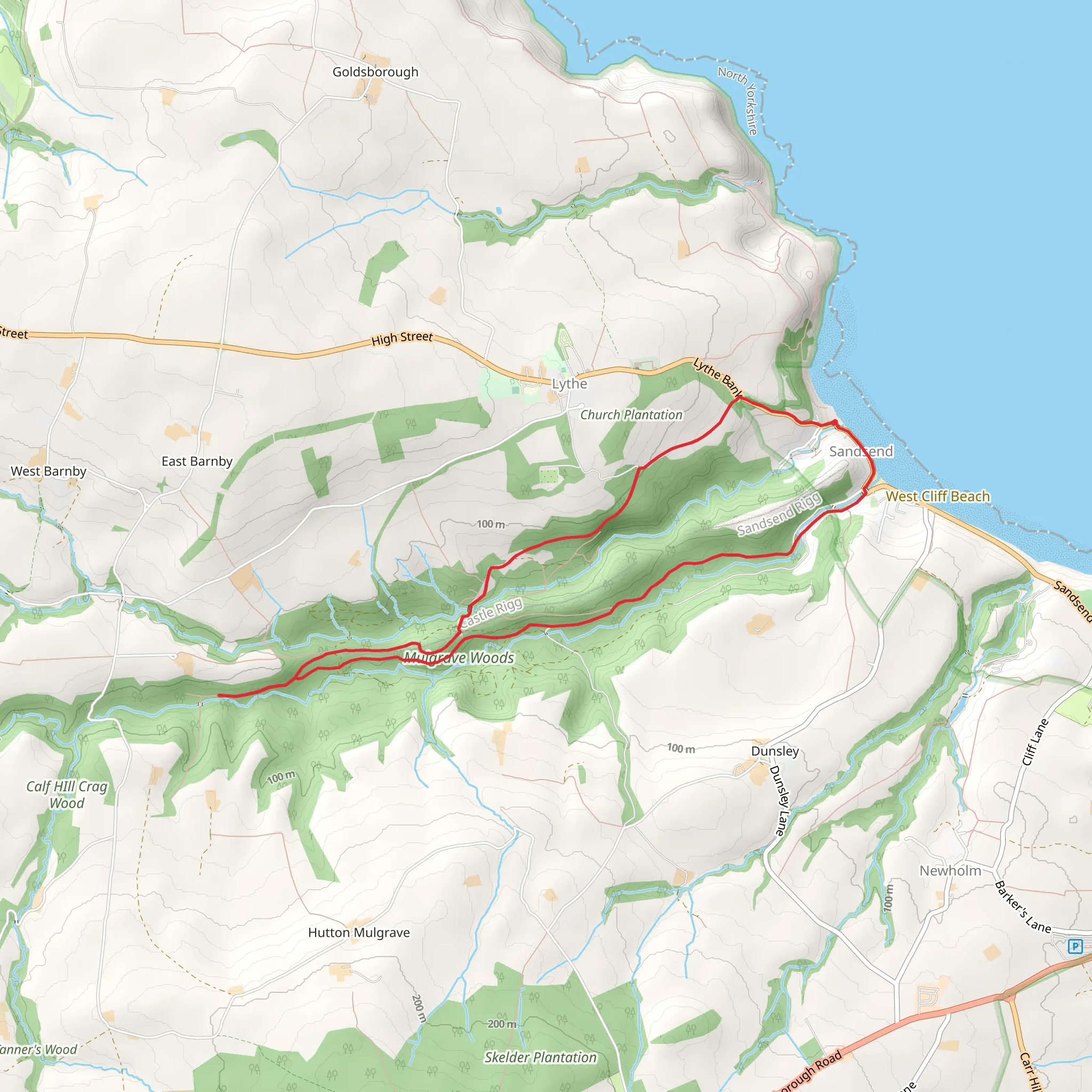 Mulgrave Woods and Mulgrave Castle Loop mobile static map
