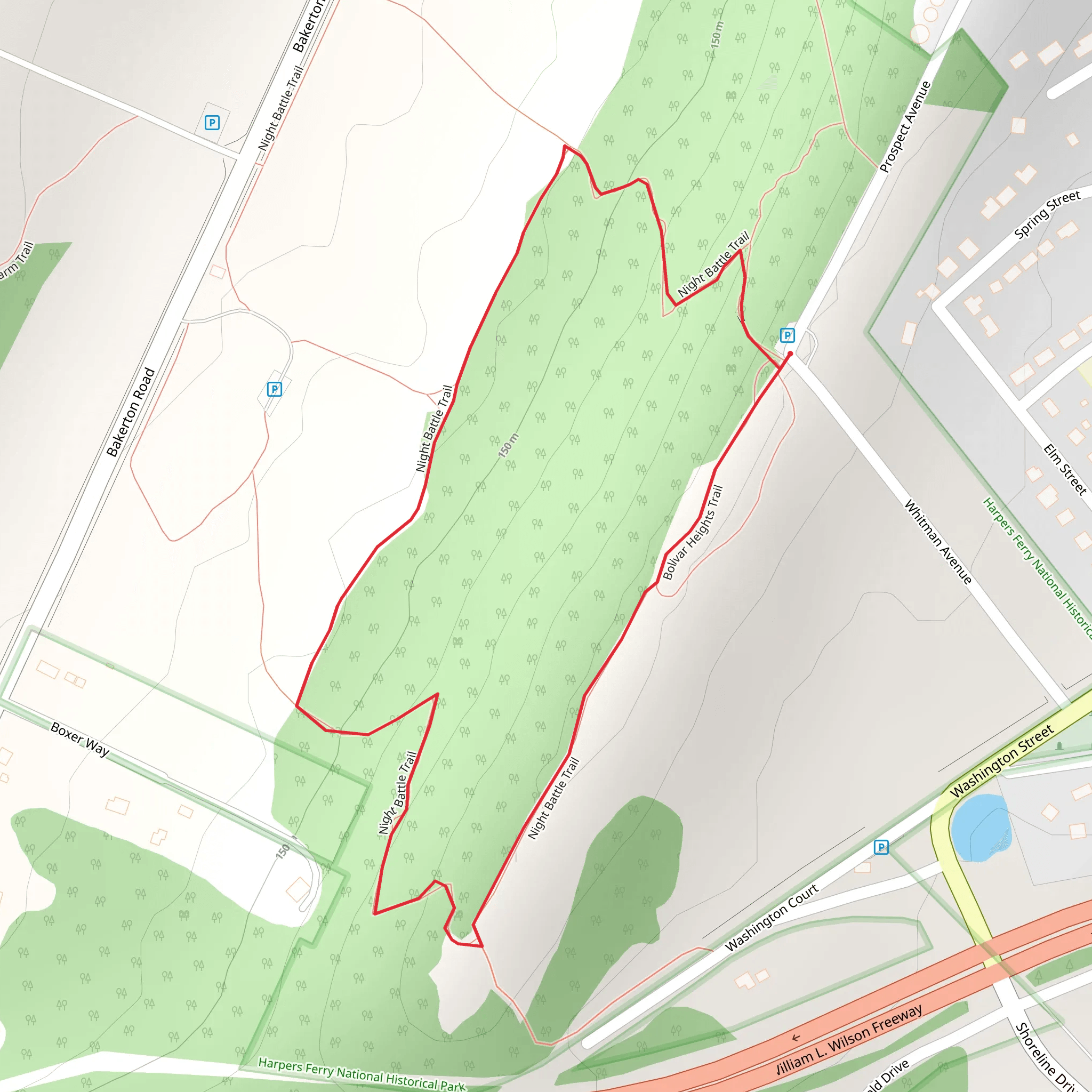 Night Battle Loop Trail mobile static map