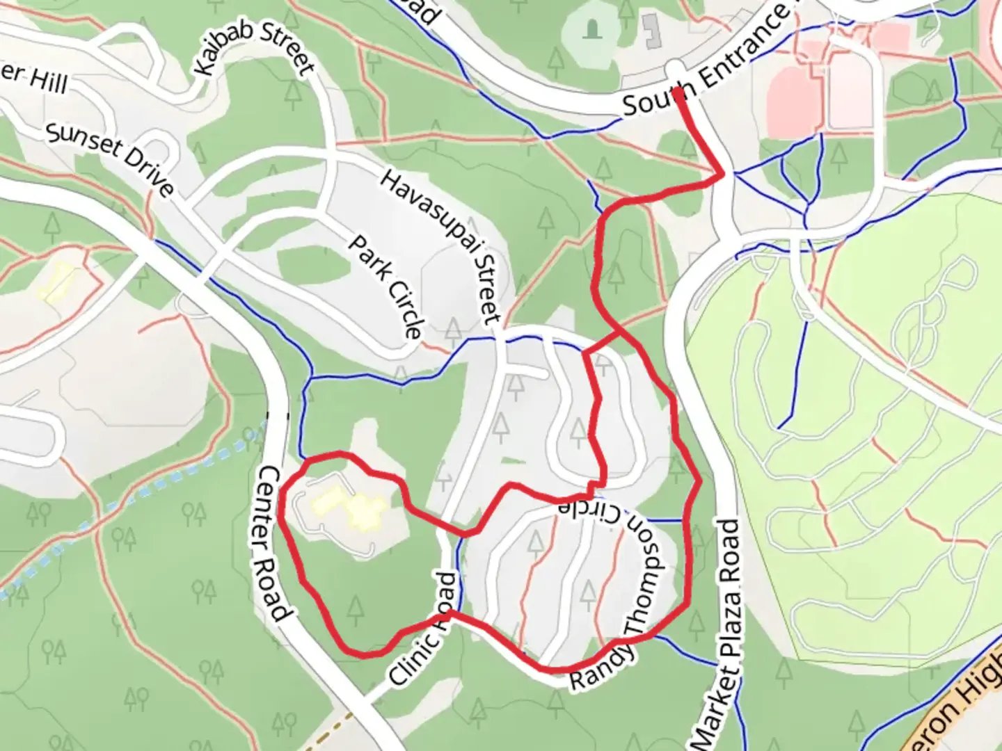 An image depicting the trail Residential Loop and its surrounding area.