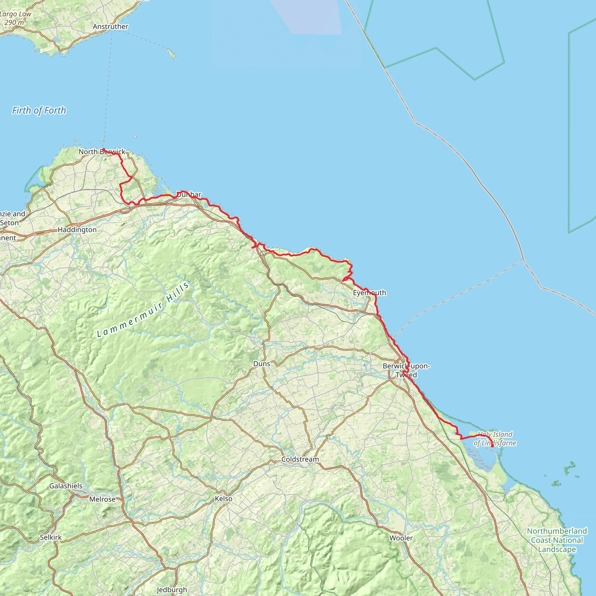 Forth to Farne Way mobile static map