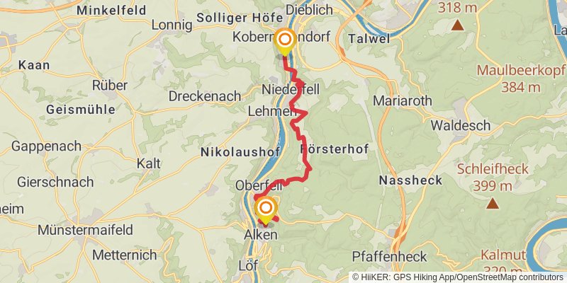 Moselsteig stage 21 Map