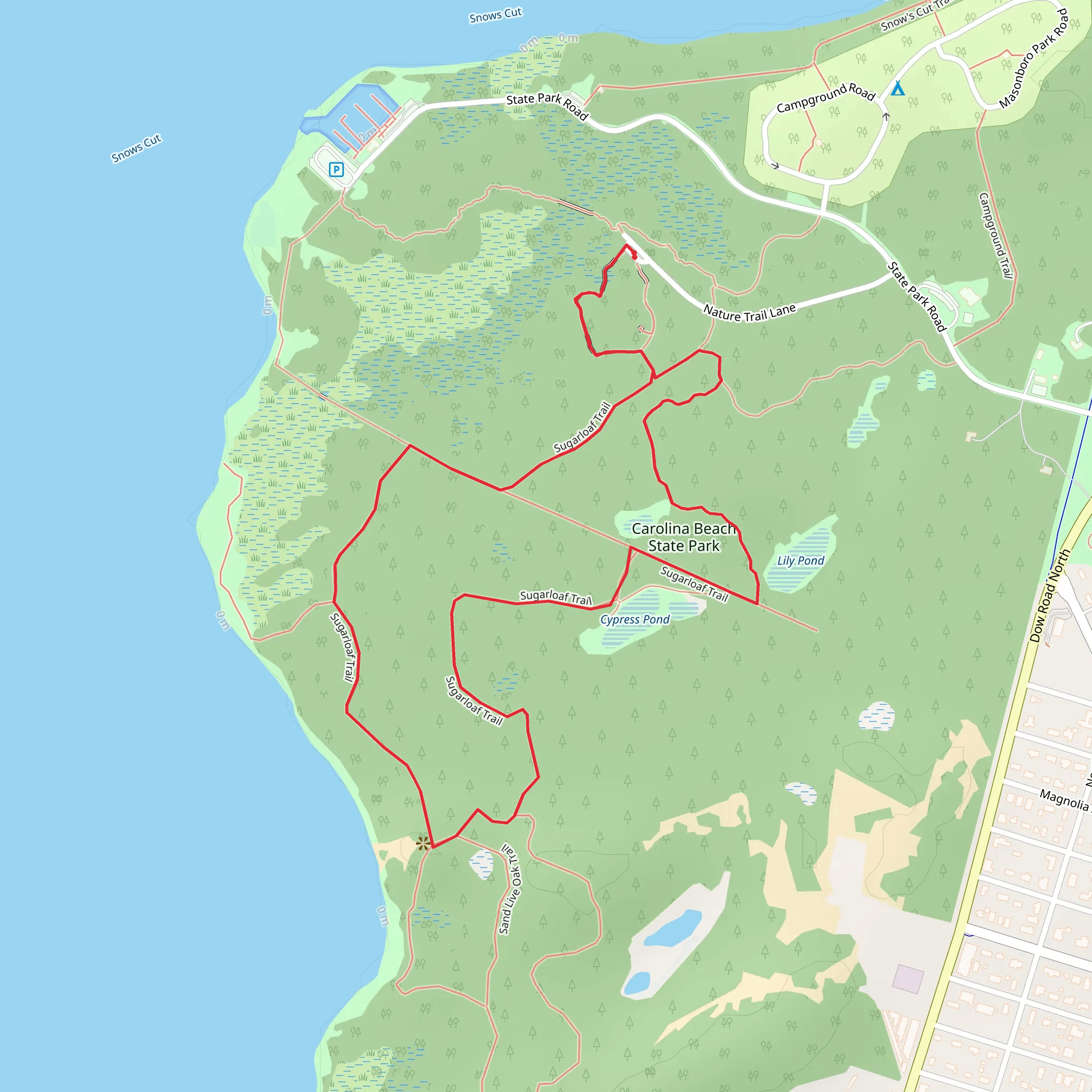 Flytrap and Sugarloaf Trail Loop mobile static map