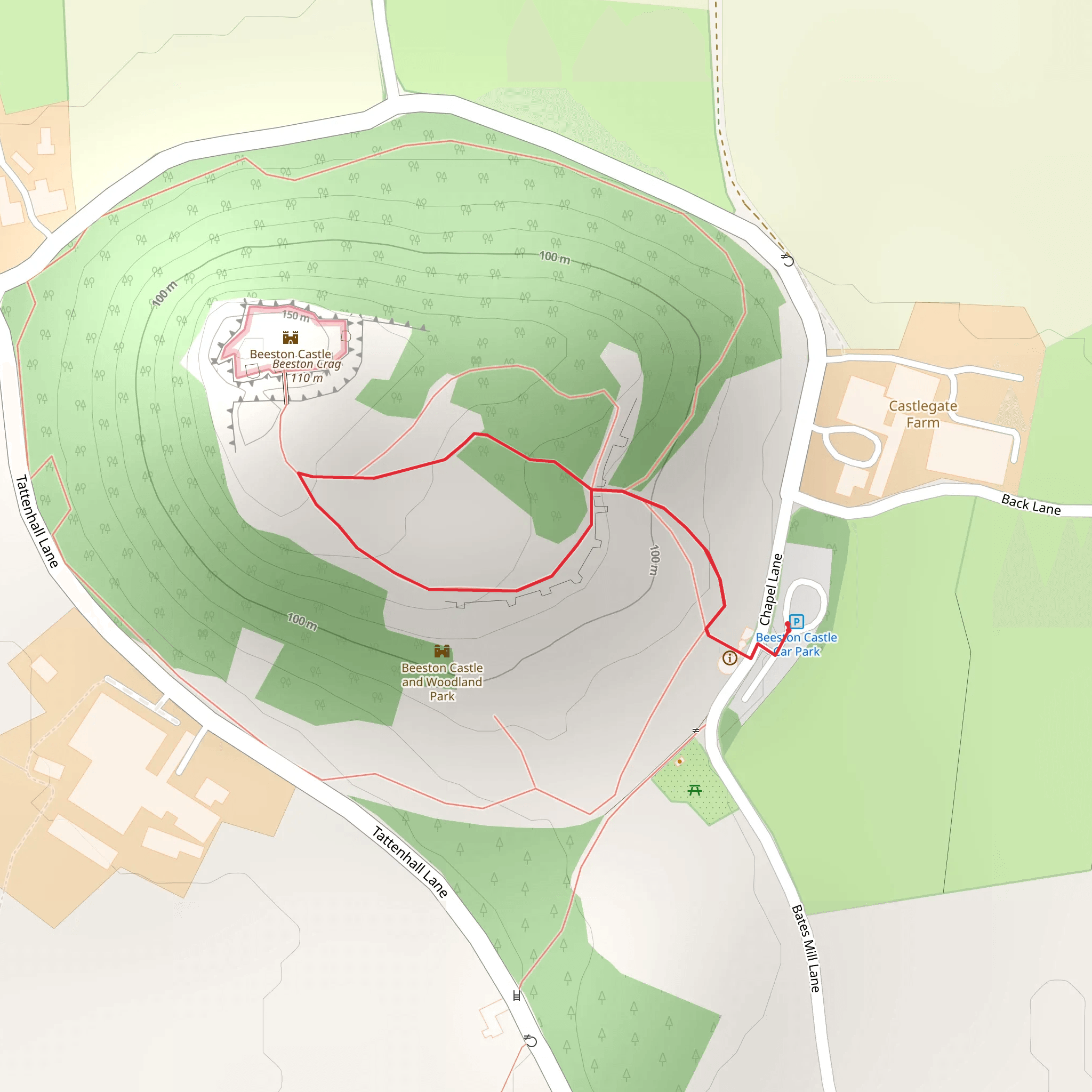 Beeston Castle Loop mobile static map
