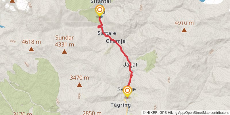 Annapurna Circuit Trek stage 2 Map