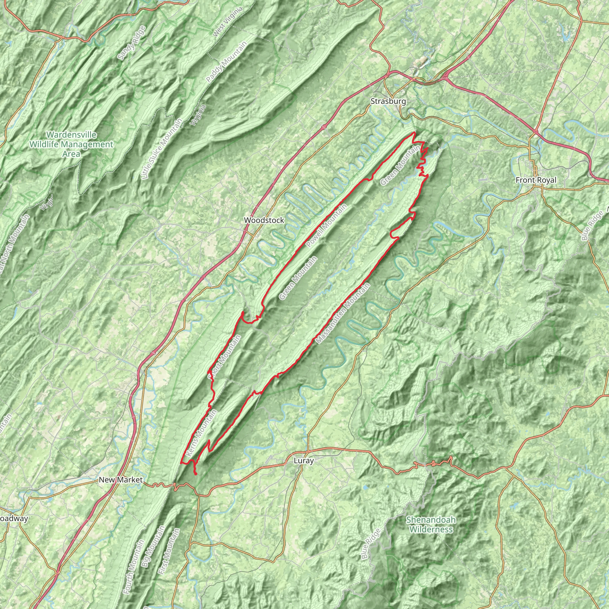 Great Massanutten Loop mobile static map