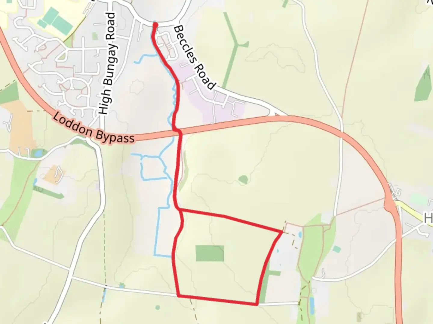 An image depicting the trail Loddon Walk and its surrounding area.