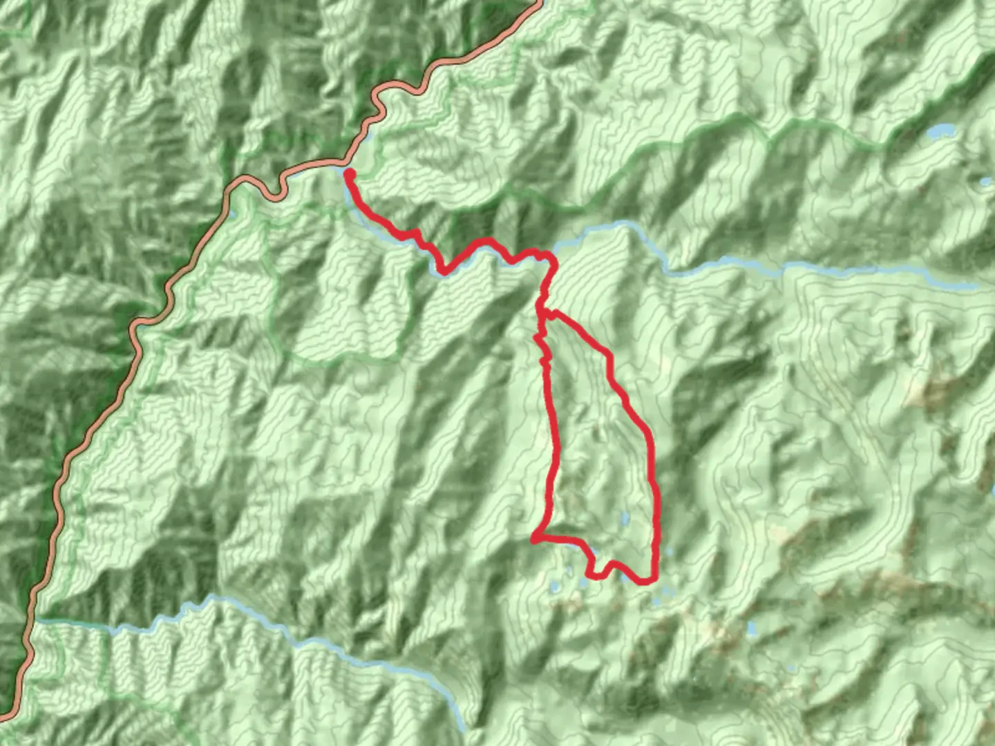 An image depicting the trail Boulder Creek Trail, Mud Lake and Lottie Lake Loop and its surrounding area.