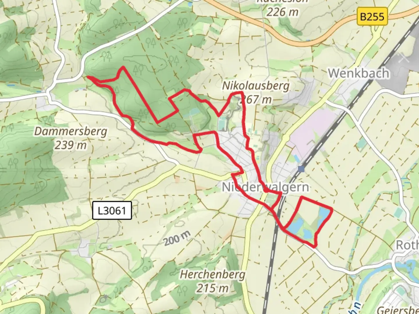 An image depicting the trail NAturerlebnispfad Niederwalgern and its surrounding area.