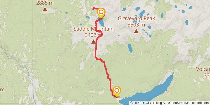 Big Margaret Lake and Rainbow Lake via Saddle Mountain Trail stage 3 Map