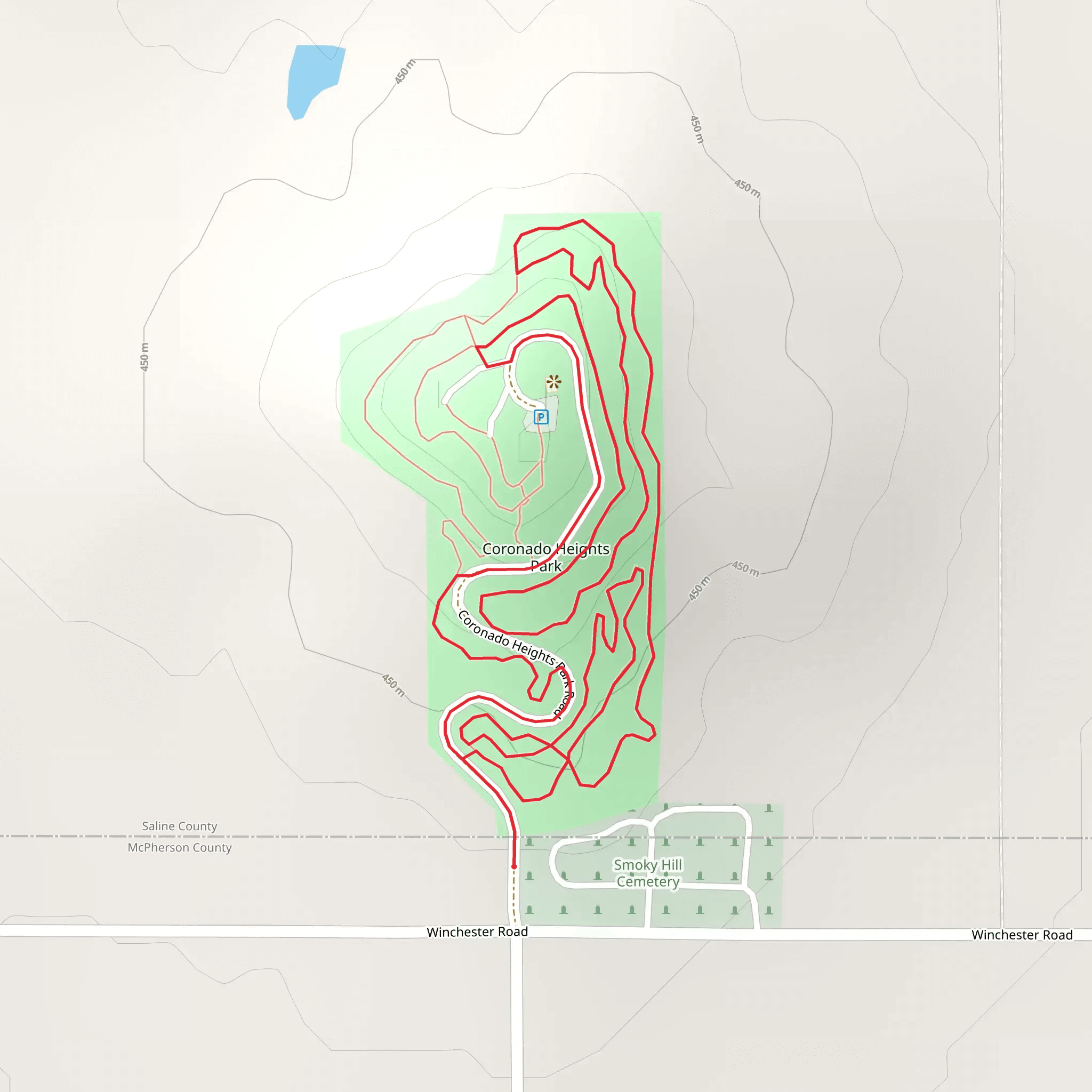 Coronado Heights Park Loop mobile static map