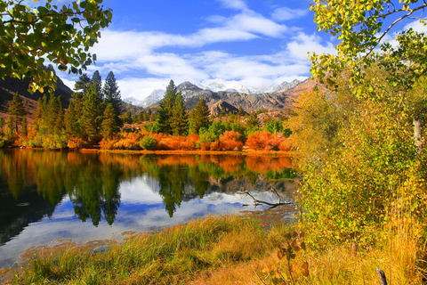 An image depicting the trail Topsy Turvy Lake, Dingleberry Lake and Blue Lake via Lake Sabrina Trail and its surrounding area.