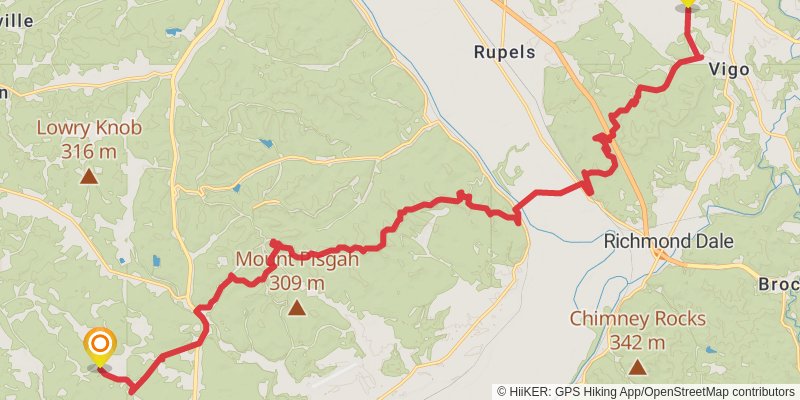 American Discovery Trail - East stage 36 Map