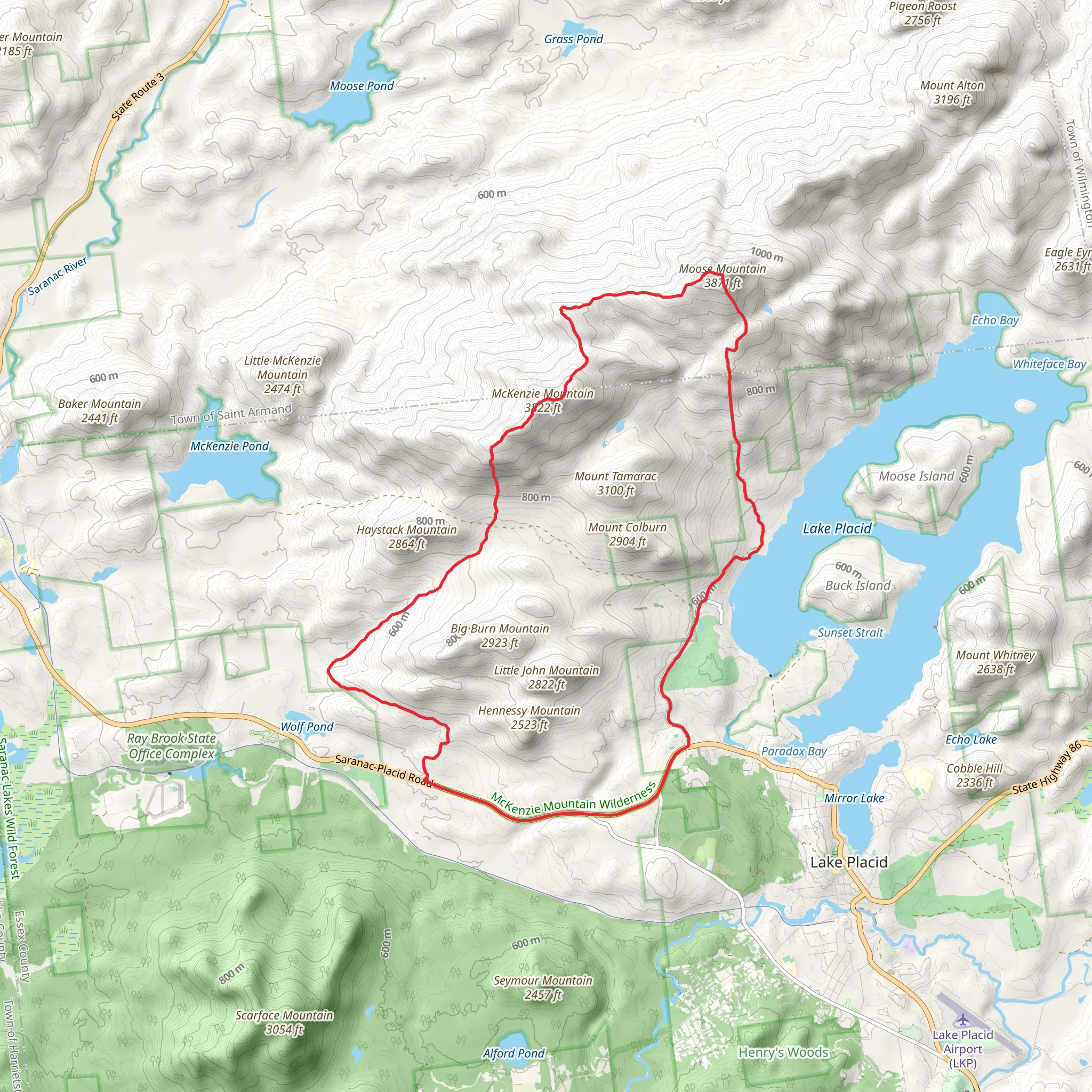 McKenzie Mountain and Moose Mountain Loop mobile static map