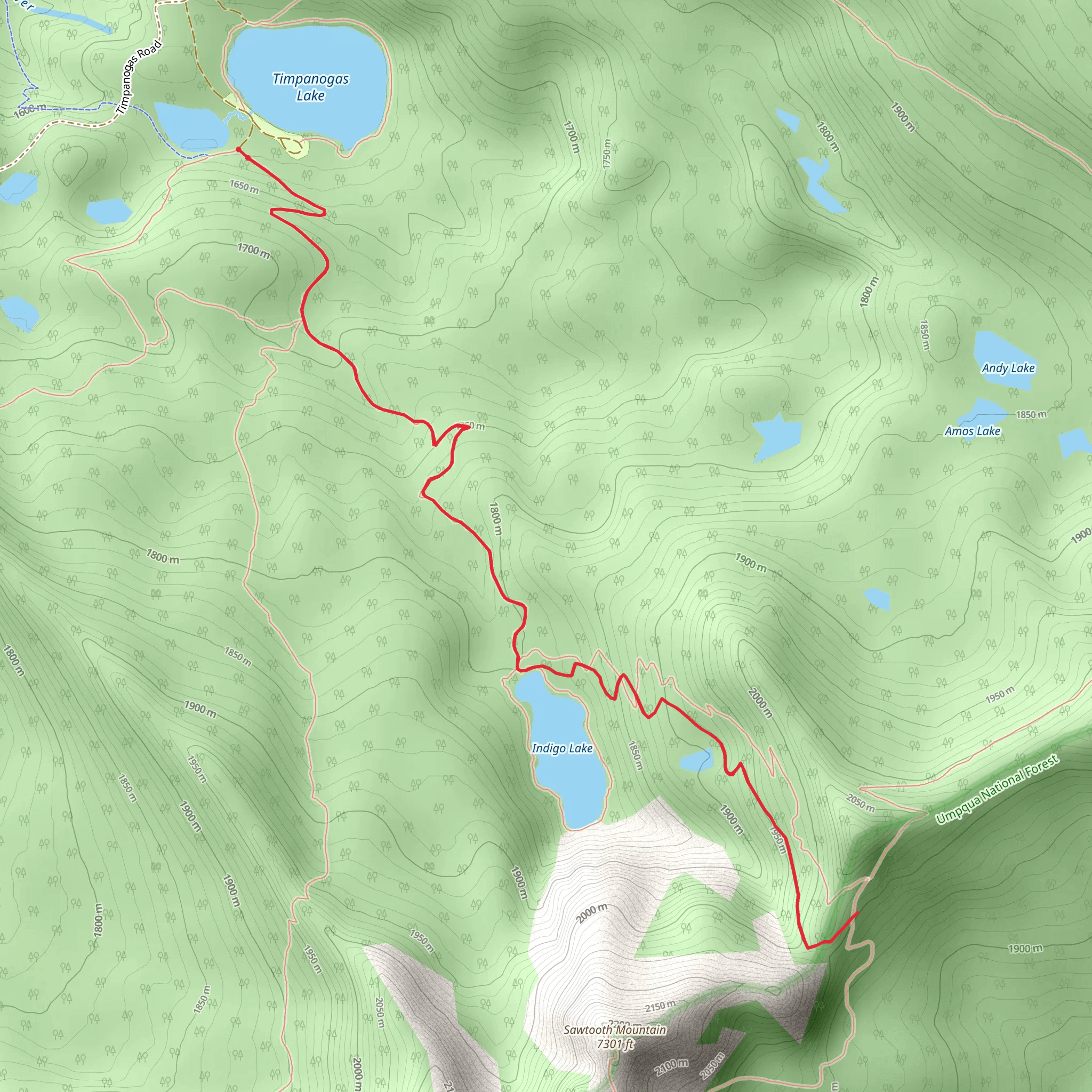 Indigo Extension via Indigo Lake Trail mobile static map