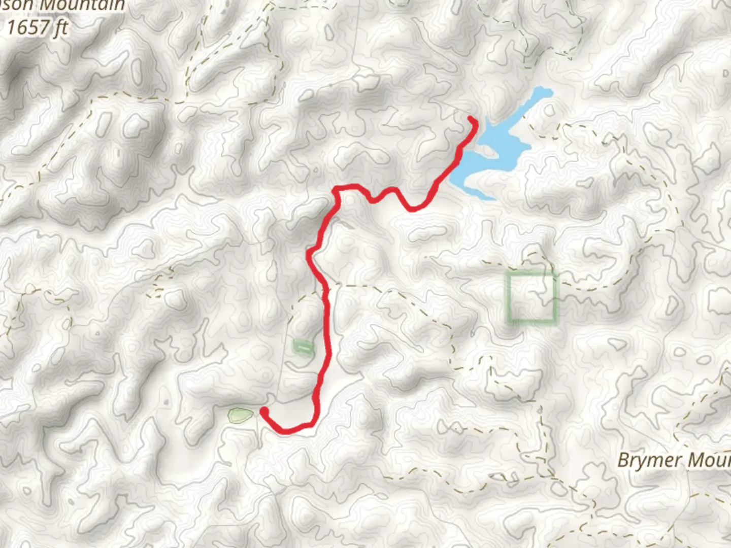 An image depicting the trail Choccolocco Creek Lake Number 7 via Pinhoti Trail - Pine Glen Recreation Area and its surrounding area.