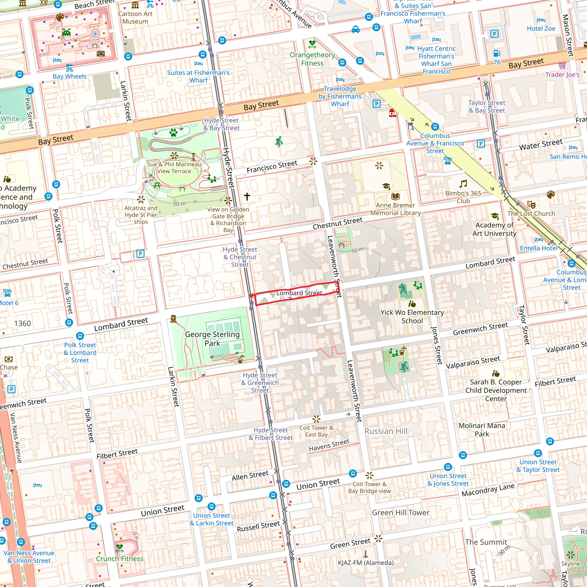 Lombard Street Loop mobile static map