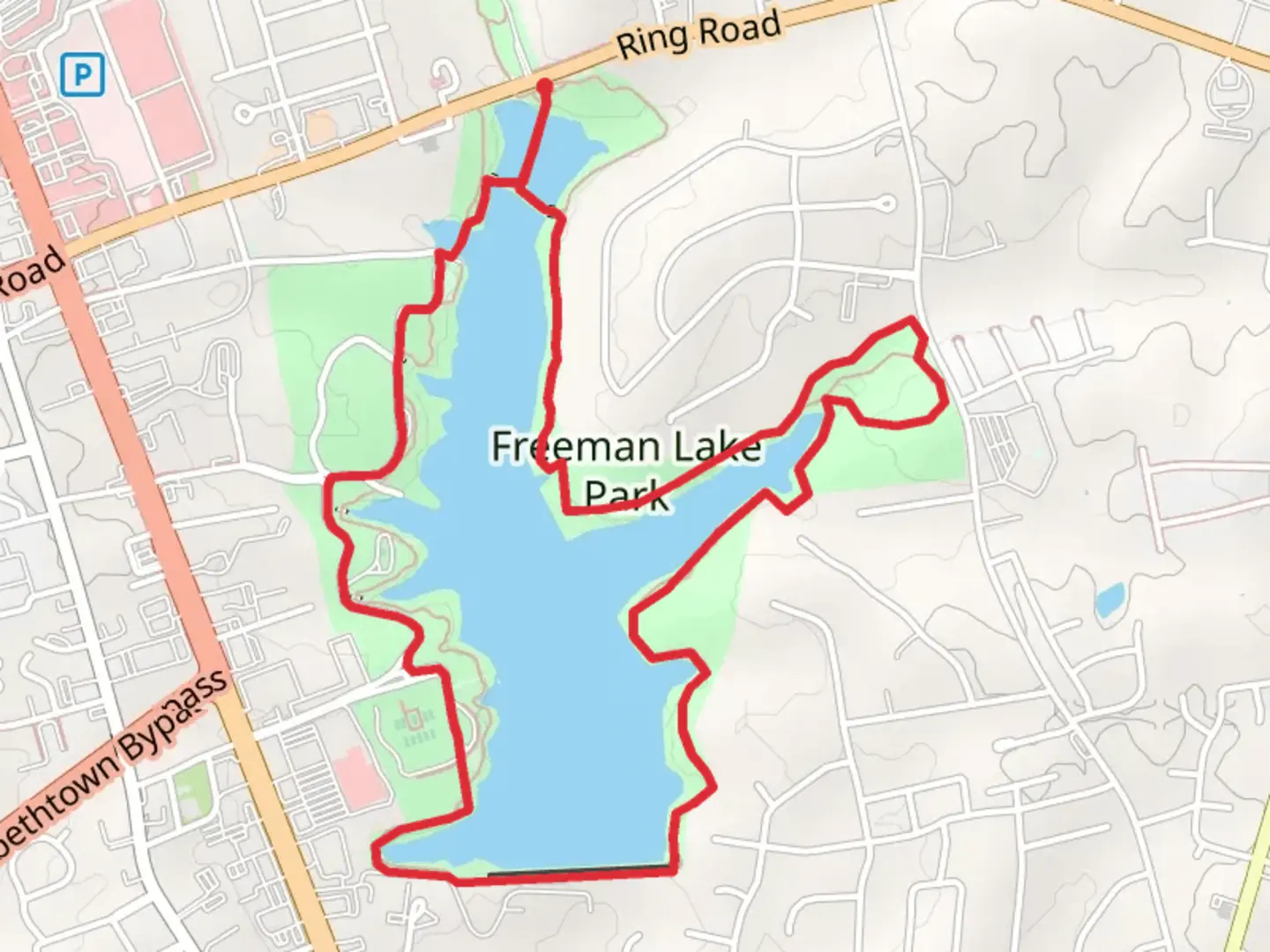 An image depicting the trail Freeman Lake Loop and its surrounding area.