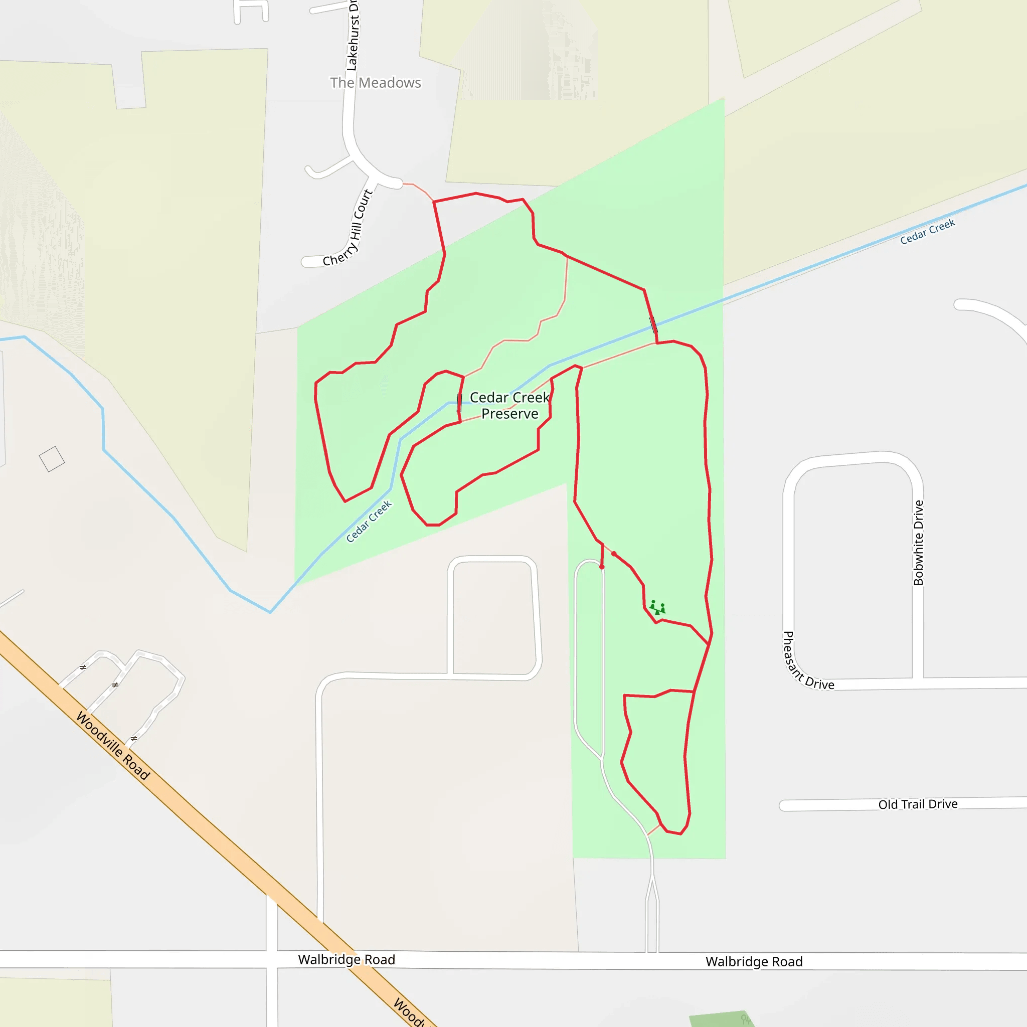 Cedar Creek Preserve Loop mobile static map